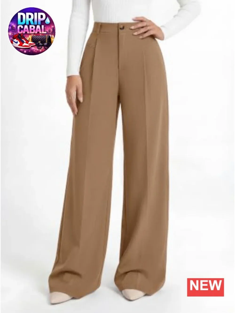 Women's Wide Leg Pleated Dress Pants High Waist with Pockets